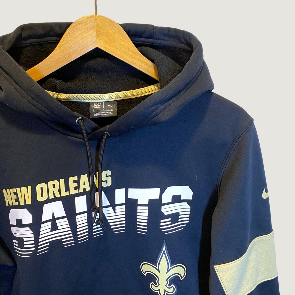 Nike Hoodie New Orleans Saints Mens S Black Excellent NFL 100 Dri-FIT On-Field
